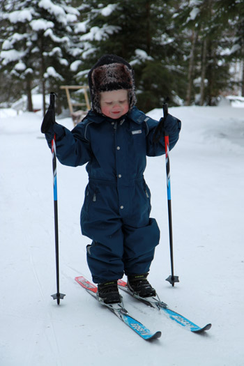 Premiärturen på nya skidorna, 28 december.