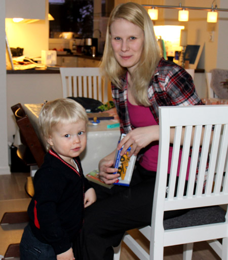 Ivrig att få leka med dumpern.